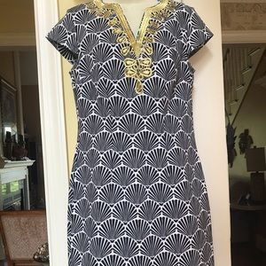 Mudpie white with black shell shapes dress Sz 4-6